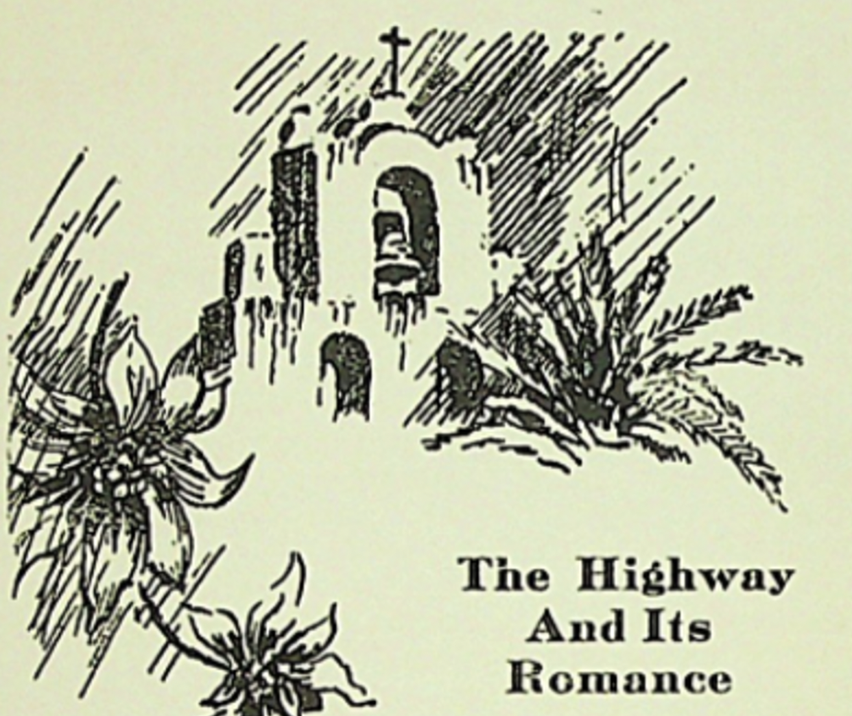 drawing of mission bells and plants